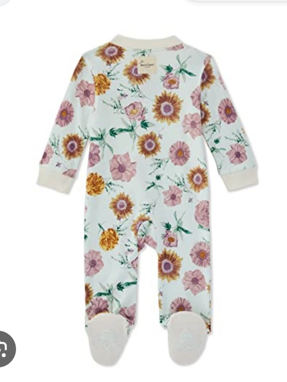 Burt's Bees Baby Floral Footed Baby Sleeper Pajamas Size 3-6 Months